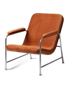 Milo Lounge Chair Brushed Steel Rust