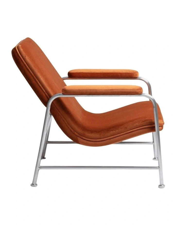 Milo Lounge Chair Brushed Steel Rust image 2