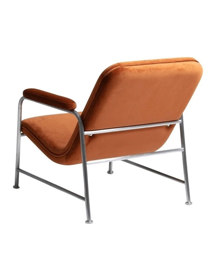 Milo Lounge Chair Brushed Steel Rust image 3