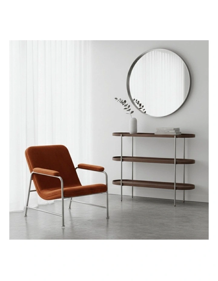 Milo Lounge Chair Brushed Steel Rust image 4