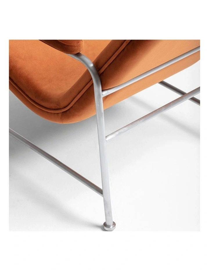 Milo Lounge Chair Brushed Steel Rust image 5