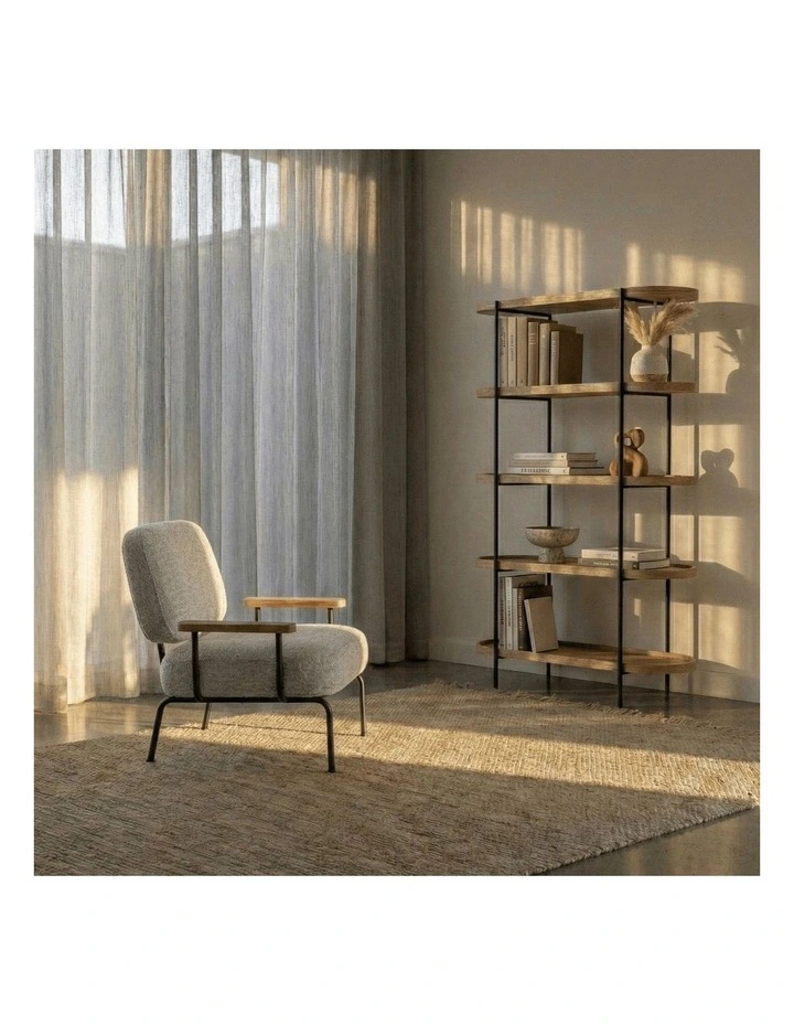 Mattia Upholstered Armchair Natural Pepper image 4