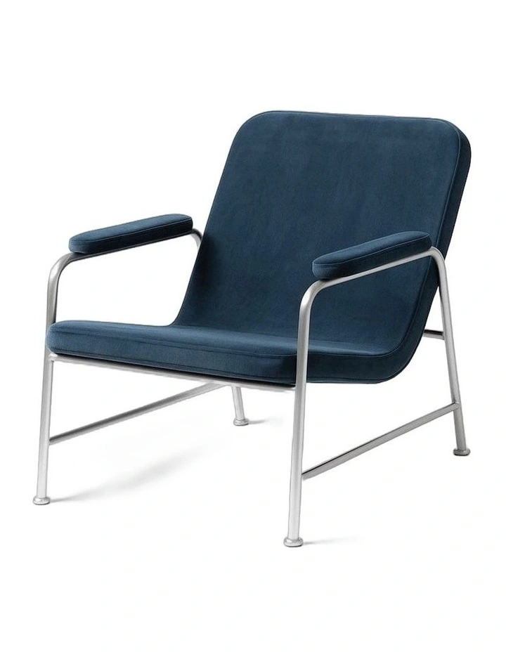 Milo Lounge Chair Brushed Steel Slate image 1