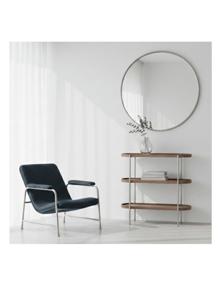 Milo Lounge Chair Brushed Steel Slate image 2