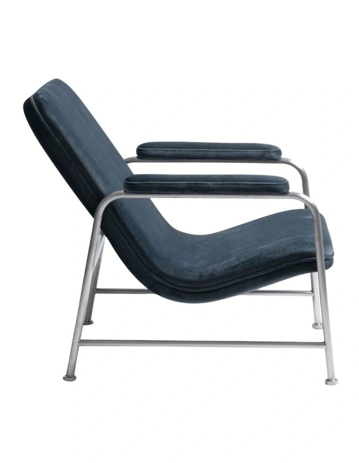 Milo Lounge Chair Brushed Steel Slate image 3