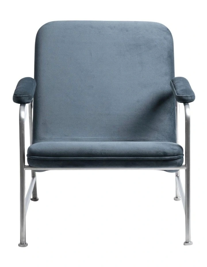 Milo Lounge Chair Brushed Steel Slate image 4