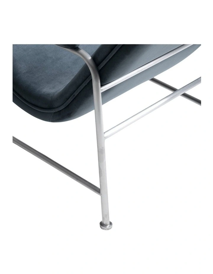 Milo Lounge Chair Brushed Steel Slate image 6