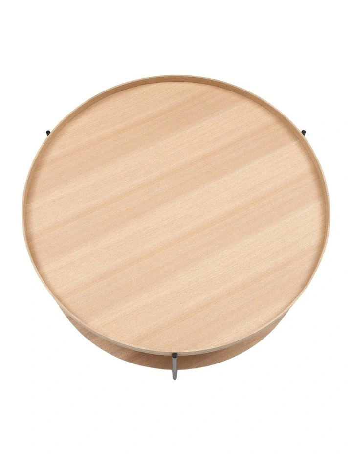 Cleo Set of 2 40cm Round Side Tables With Storage Shelf Ash Bundle image 5