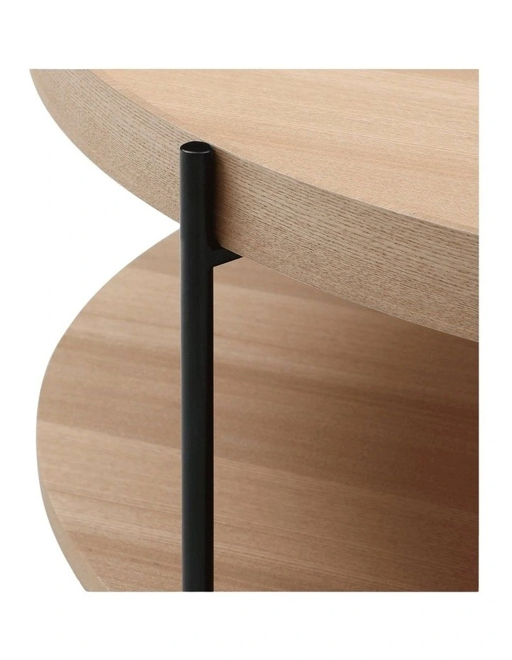 Cleo Set of 2 40cm Round Side Tables With Storage Shelf Ash Bundle image 6
