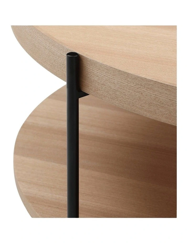 Cleo 40cm Round Side Table With Storage Shelf Ash image 4