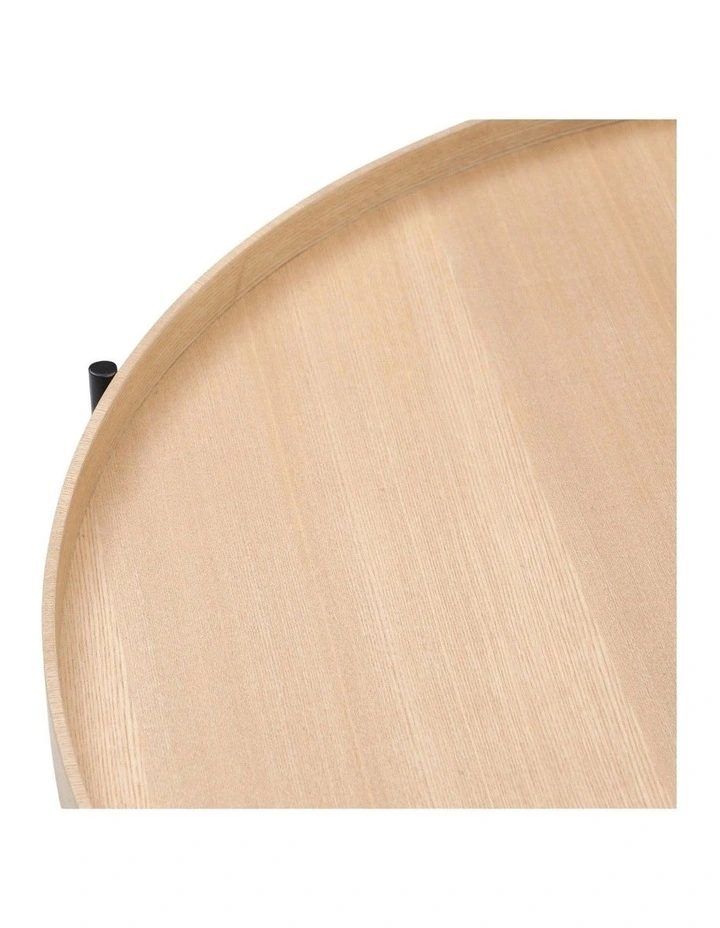 Cleo 40cm Round Side Table With Storage Shelf Ash image 5