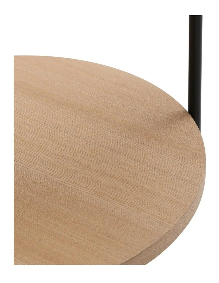 Cleo 40cm Round Side Table With Storage Shelf Ash image 6