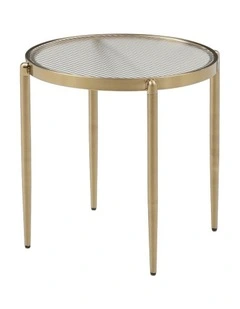 Gatsby 48cm Round Side Table Fluted Glass Gold