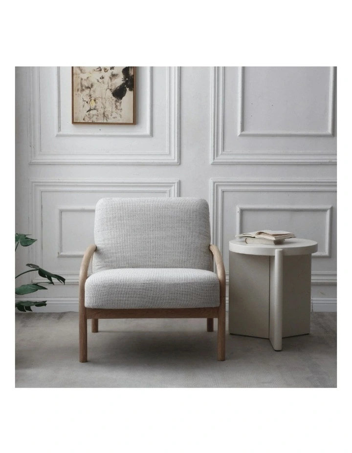 Delos Round 50cm Side Table Faux Stone White image 4
