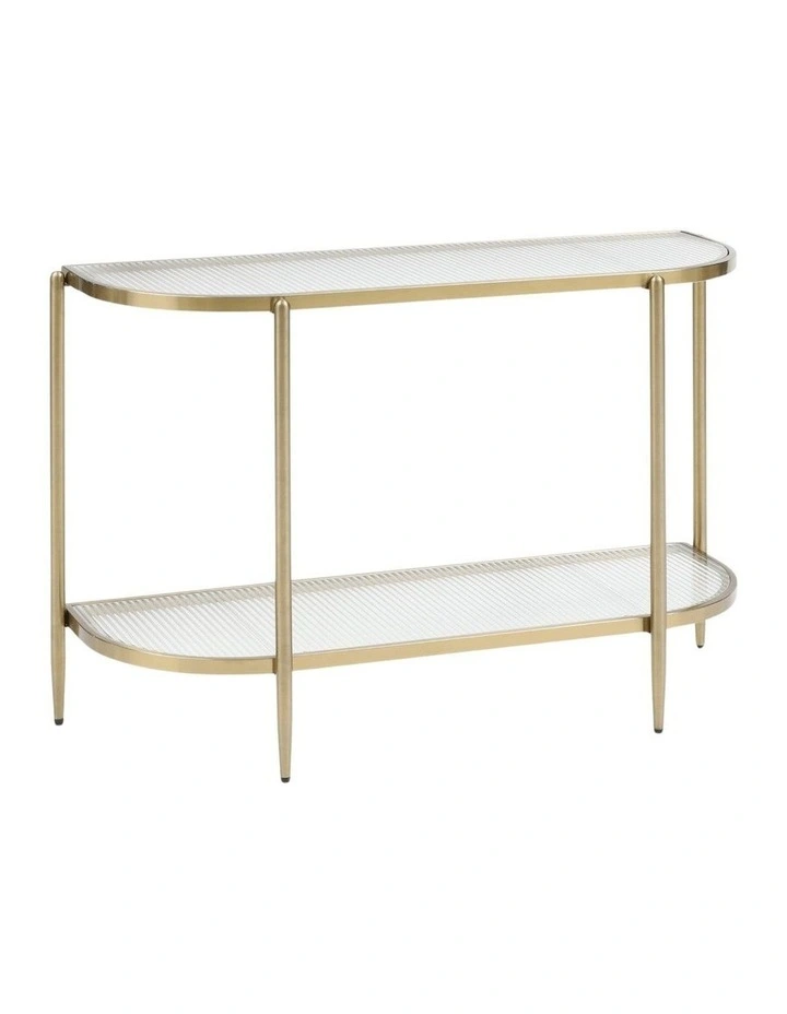 Gatsby 110cm Console Hall Table Fluted Glass & Gold image 2
