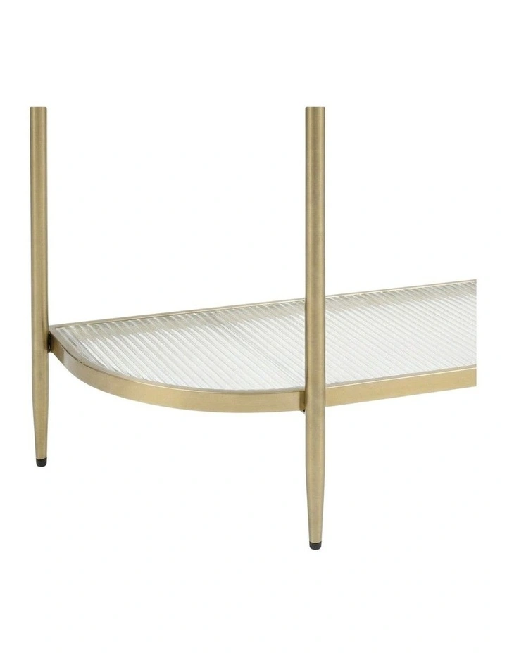 Gatsby 110cm Console Hall Table Fluted Glass & Gold image 3