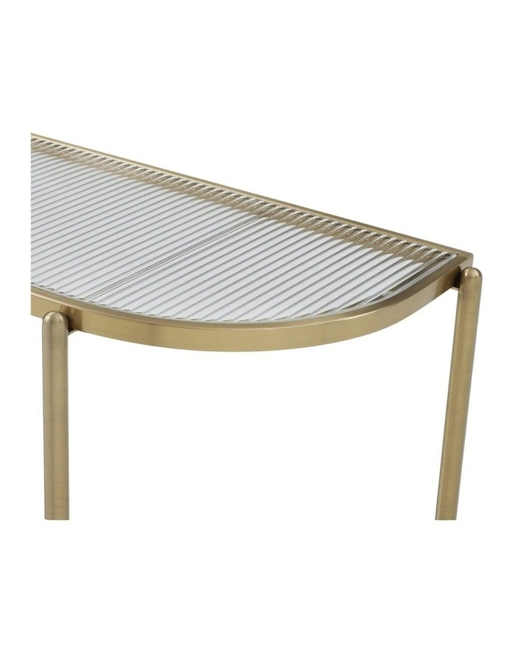 Gatsby 110cm Console Hall Table Fluted Glass & Gold image 4