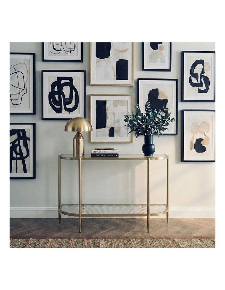 Gatsby 110cm Console Hall Table Fluted Glass & Gold image 5