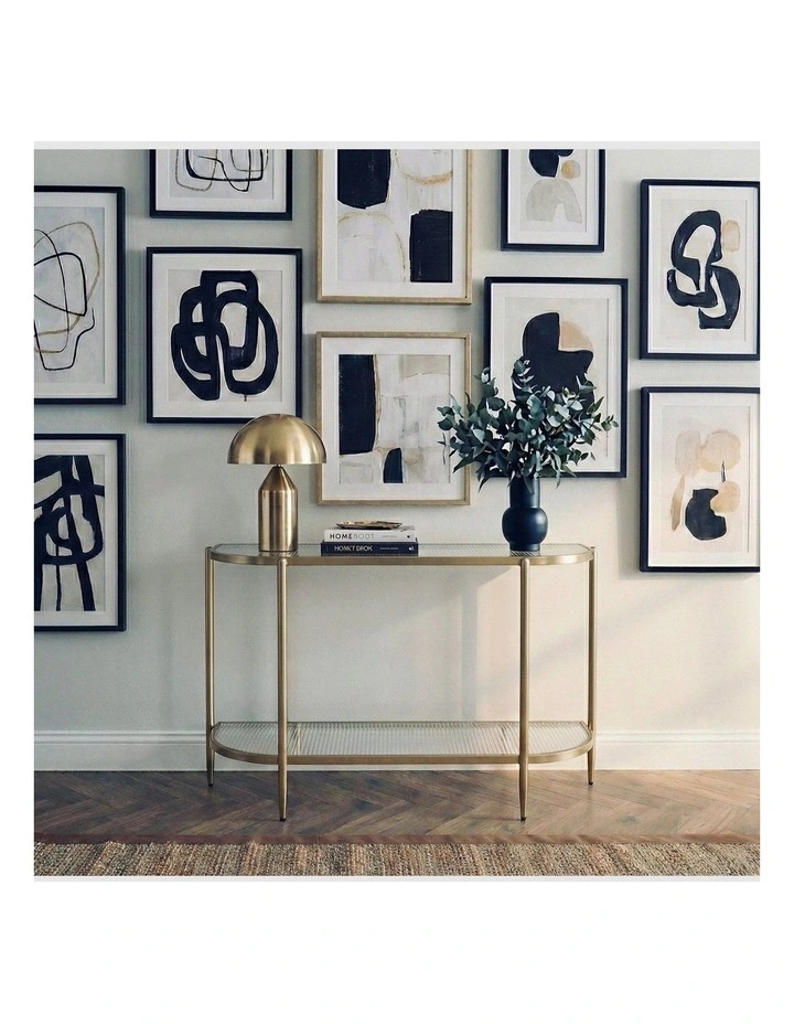 Gatsby 110cm Console Hall Table Fluted Glass & Gold image 6