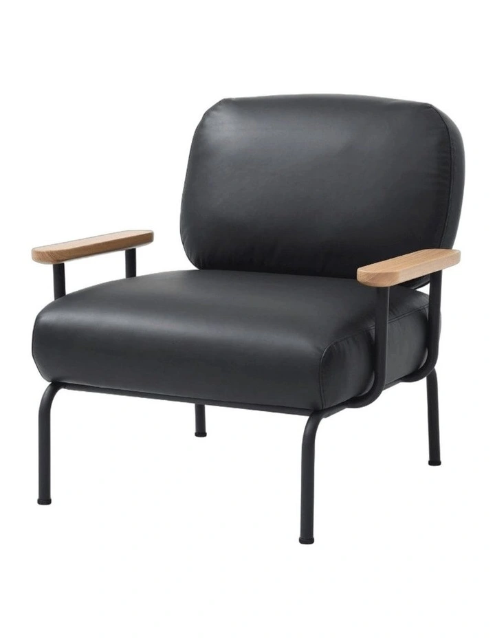 Mattia Armchair Leather Black image 1