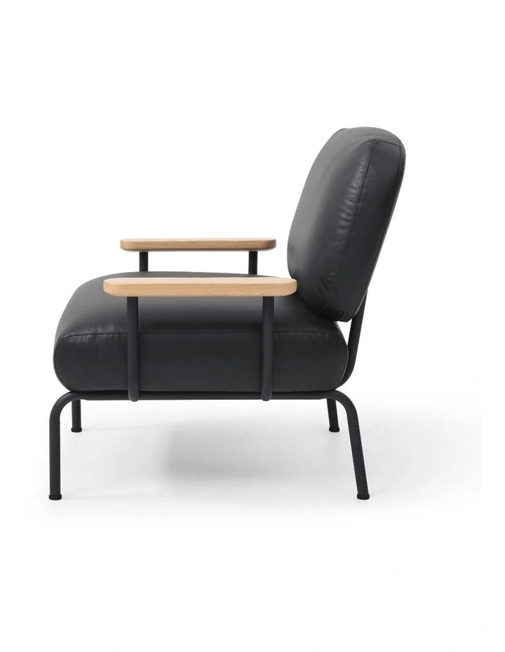 Mattia Armchair Leather Black image 2