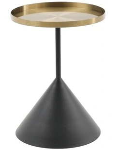 Lloyd Round Side Table Gold & Black