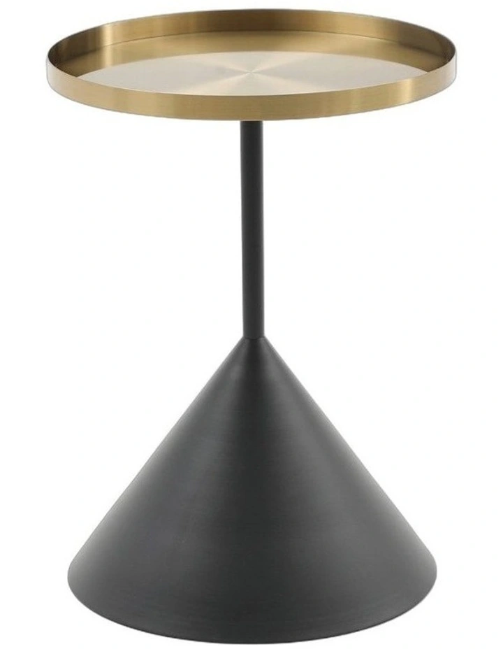 Lloyd Round Side Table Gold & Black image 1