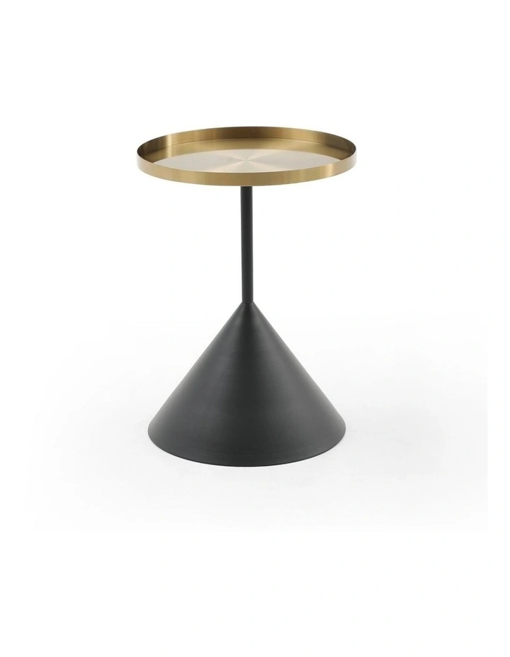 Lloyd Round Side Table Gold & Black image 2