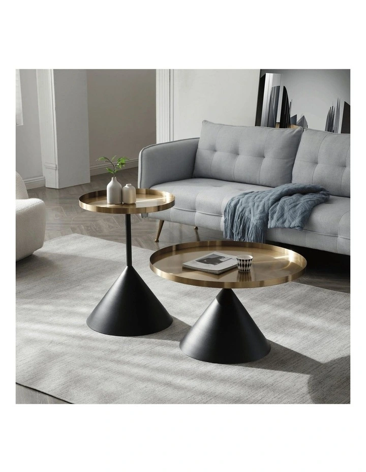 Lloyd Round Side Table Gold & Black image 5