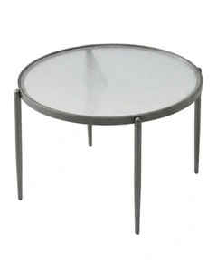Gatsby Round Fluted Glass Coffee Table Gunmetal Grey