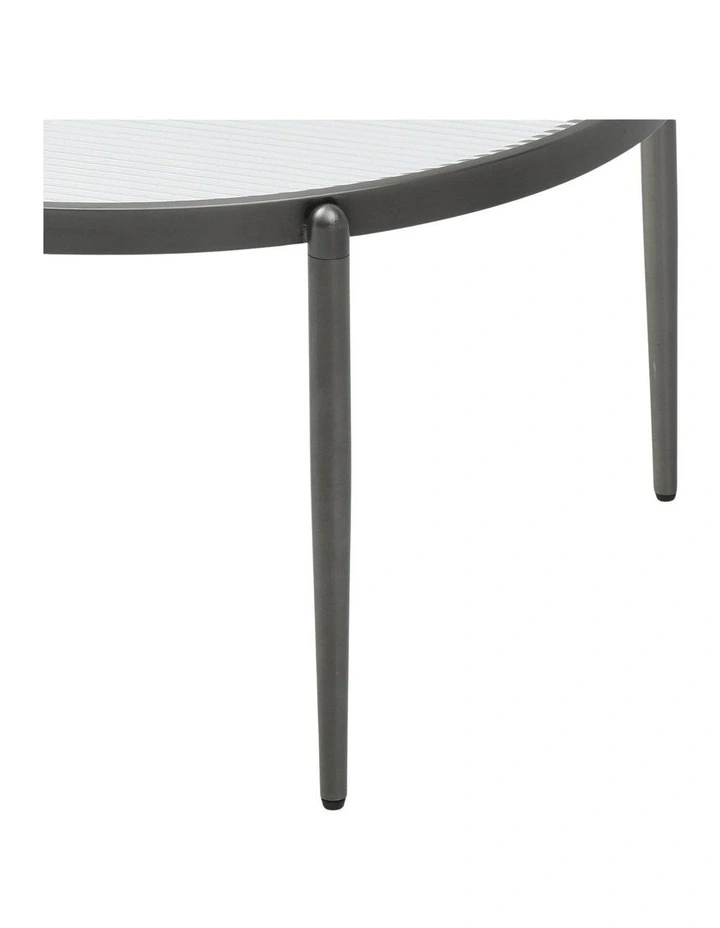 Gatsby Round Fluted Glass Coffee Table Gunmetal Grey image 2