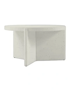 Delos Round 80cm Coffee Table Faux Stone White