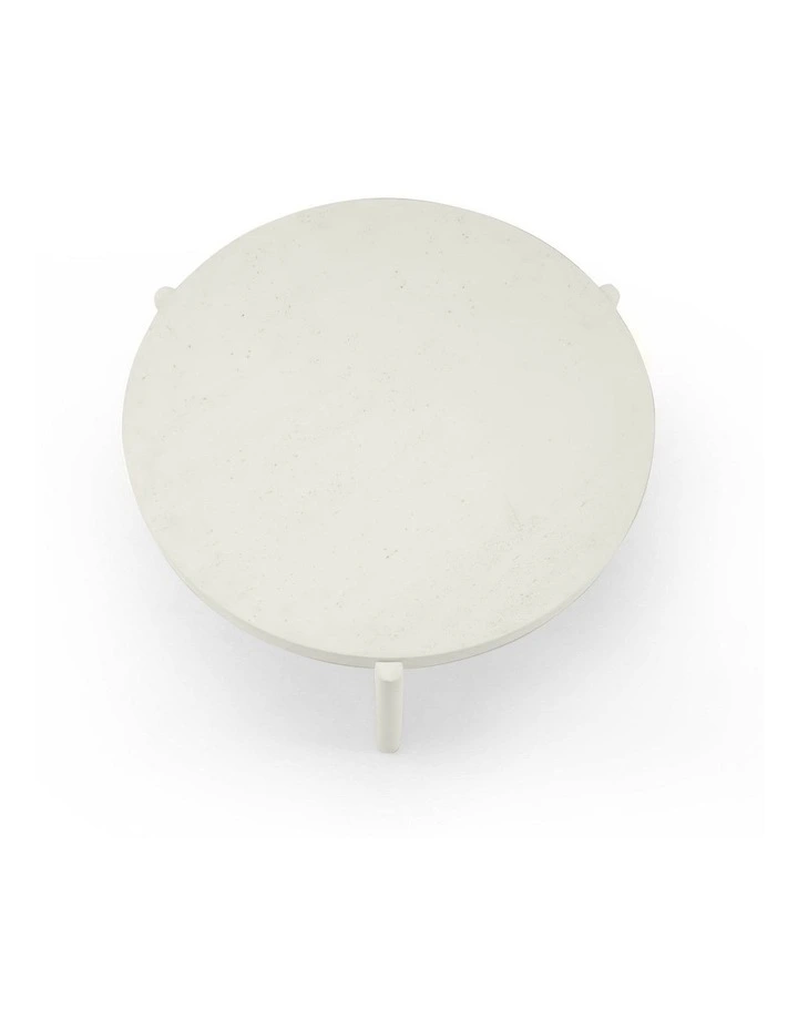Delos Round 80cm Coffee Table Faux Stone White image 2