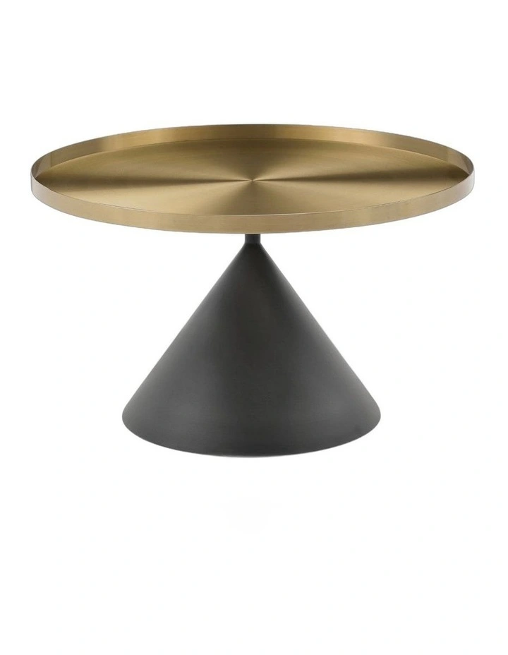 Lloyd Round Coffee Table Brushed Gold & Black image 1