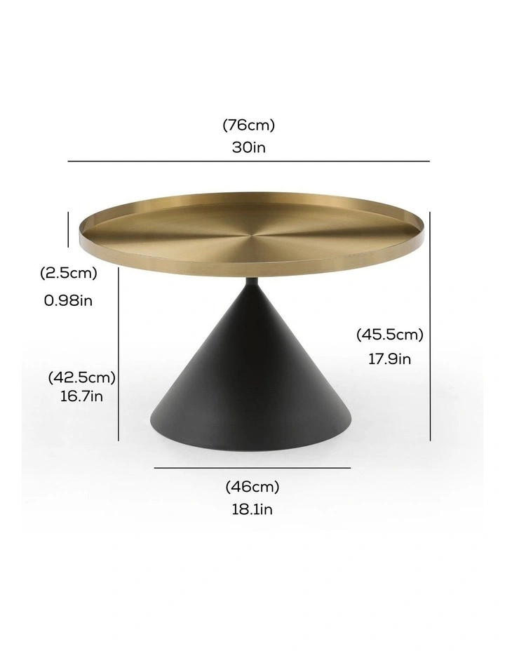 Lloyd Round Coffee Table Brushed Gold & Black image 3