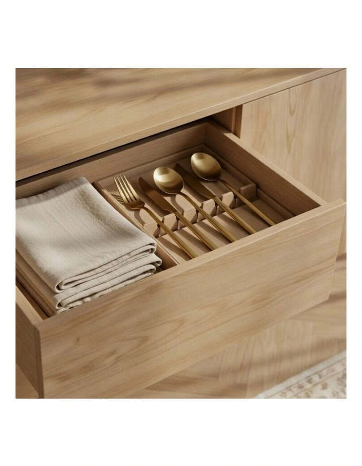 Kiama 1.8m 2 Door 3 Drawer Buffet Natural Ash image 5