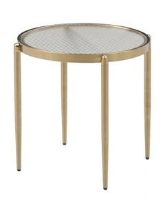 Gatsby Table Nest Round Fluted Glass Brushed Gold Bundle