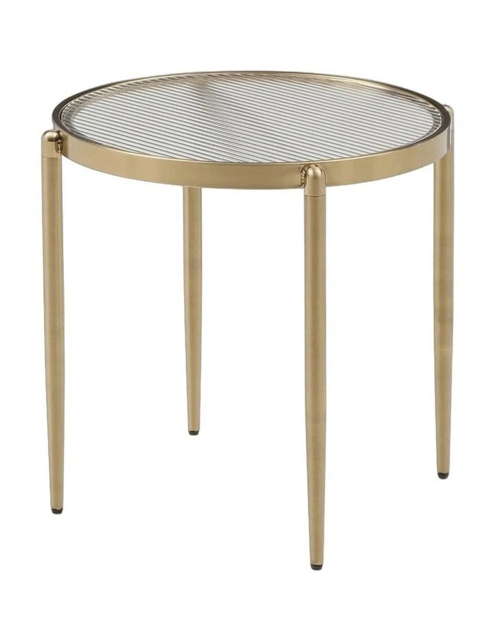 Gatsby Table Nest Round Fluted Glass Brushed Gold Bundle image 1