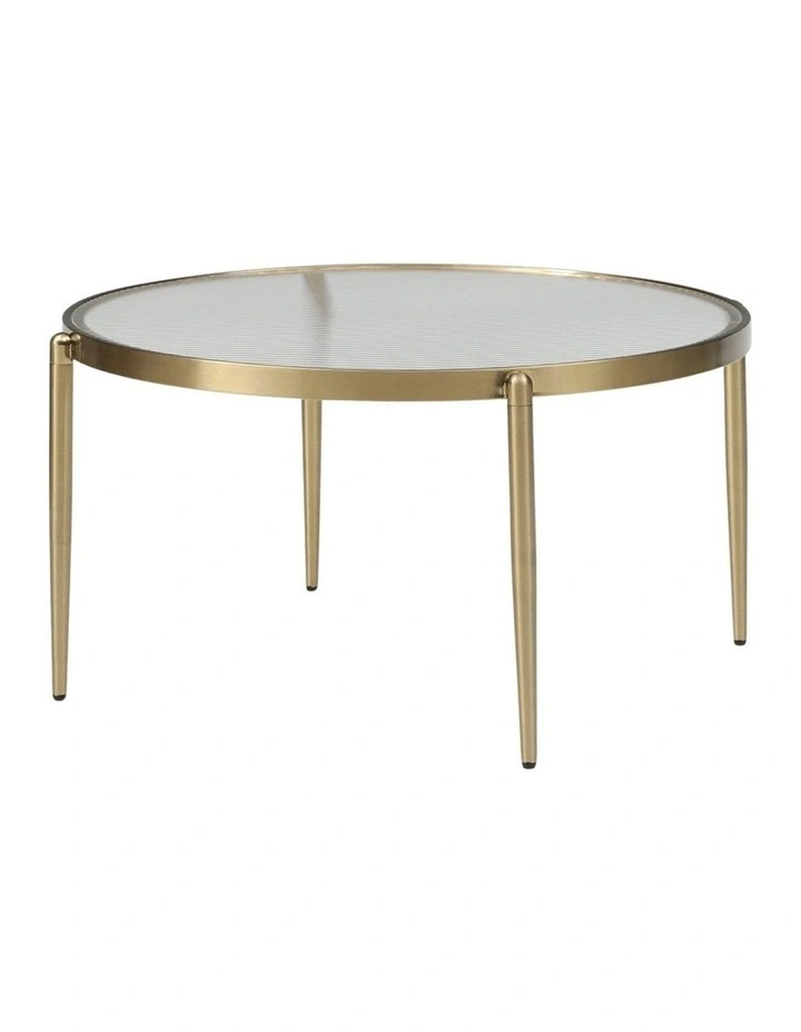 Gatsby Table Nest Round Fluted Glass Brushed Gold Bundle image 3