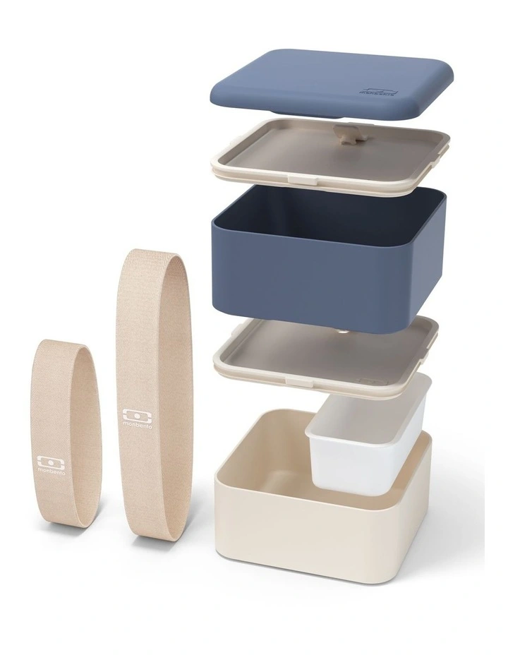 Monbento Mb Square Bento Box - Blue Natural image 3