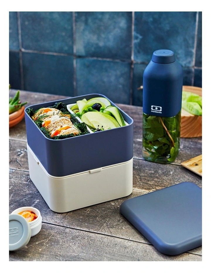 Monbento Mb Square Bento Box - Blue Natural image 5