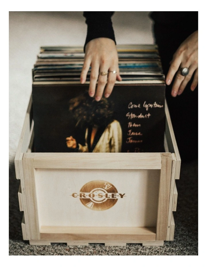 Crosley Cruiser Bluetooth Portable Turntable - Tourmaline Bundled Crosley Record Storage Crate image 3