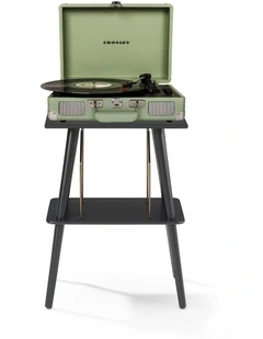 Crosley Cruiser Bluetooth Portable Turntable - Mint   Crosley Entertainment Stand Bundle
