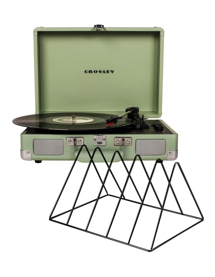 Crosley Cruiser Bluetooth Portable Turntable - Mint   Gadhouse Vinyl Rack Bundle - Black image 1