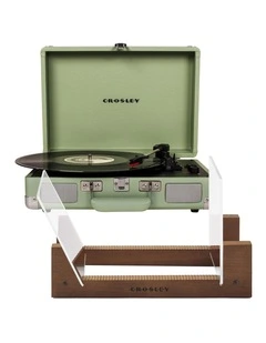 Crosley Cruiser Bluetooth Portable Turntable - Mint   Bundled Crosley Record Storage Display Stand