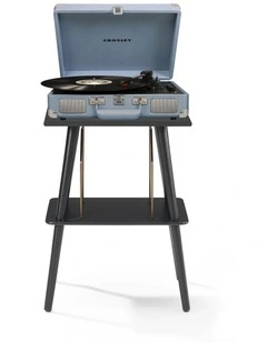 Crosley Cruiser Bluetooth Portable Turntable - Tourmaline   Crosley Entertainment Stand Bundle