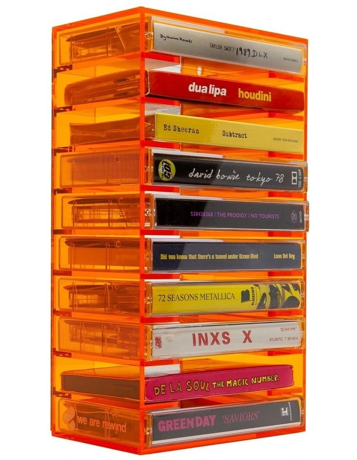 We Are Rewind Tape Storage Rack - Orange image 3