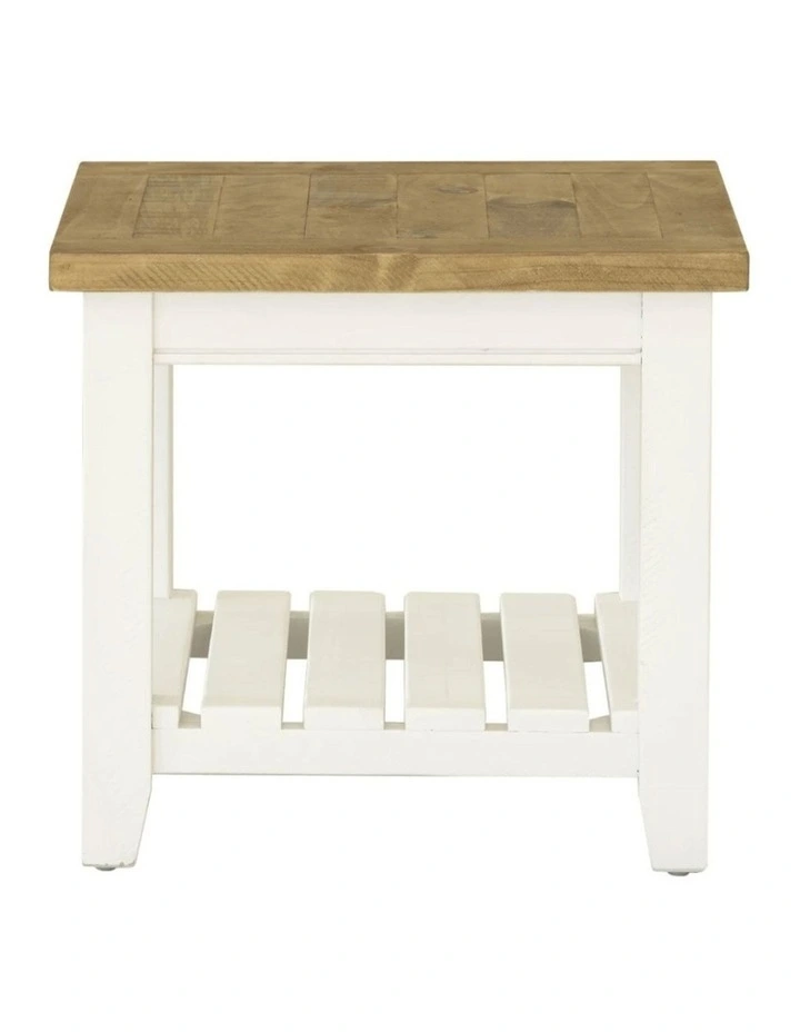 Leura Belle Indoor Side Table in Brushed with Natural Timber Top image 2