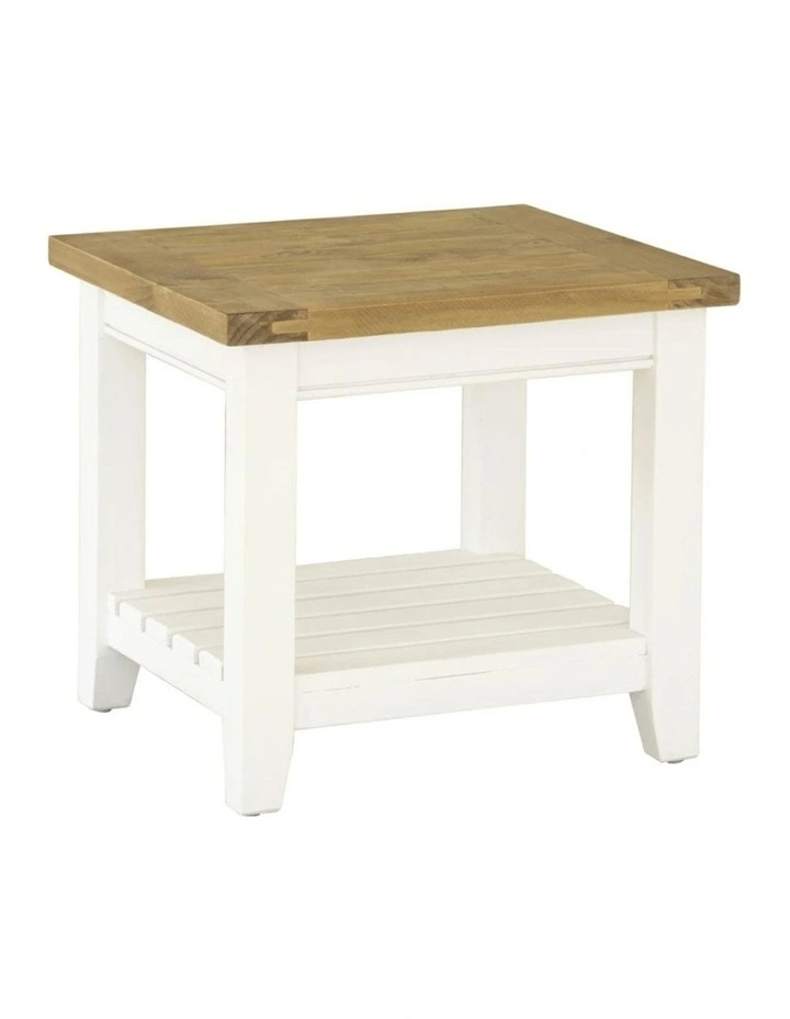 Leura Belle Indoor Side Table in Brushed with Natural Timber Top image 3