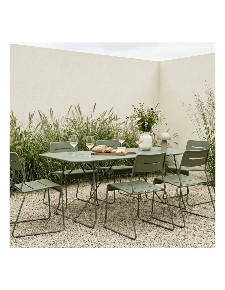 Parco Outdoor Dining Chair Olive Set of 2 image 4